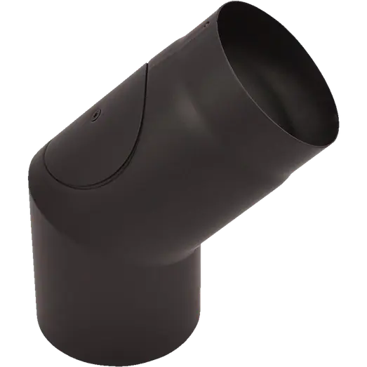 Varde røgrør knæk sort, 45°