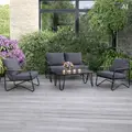 Høj sofasæt sort m/mørkegrå hynder