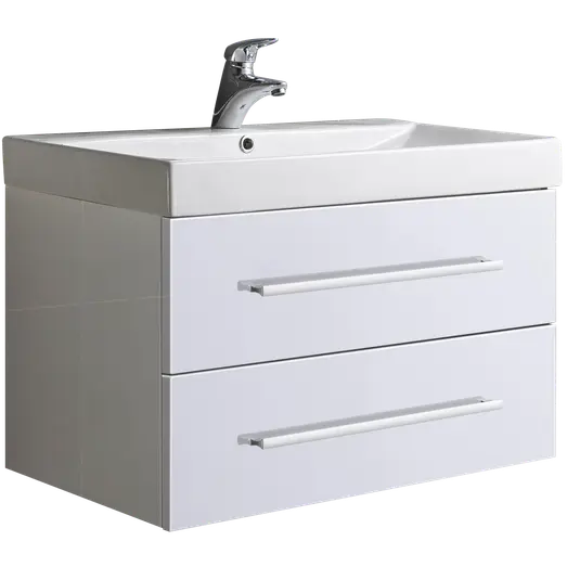 Milobad badmiljø Namur 80 cm hvid højglans