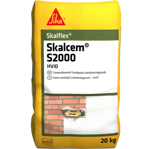 Skalflex Vandskuringsmørtel Skalcem S2000-01 hvid 20 kg