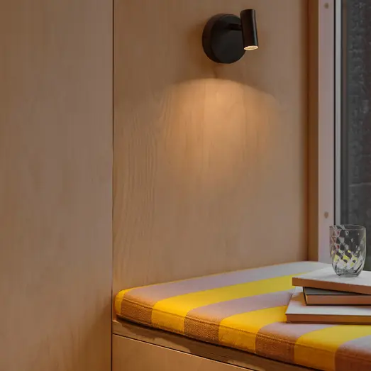 Nordlux væglampe Omari Round LED sort