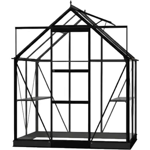 Halls ICON 6 2,5 m² sort m/3 mm hærdet glas og fundament