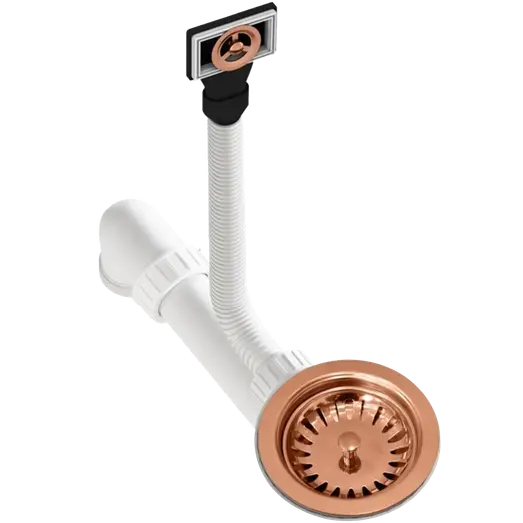 Flow FL40 bundventilsæt til køkkenvask PVD kobber