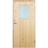 Plus udhusdør standard panel med vindue inkl. karm HU