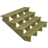 Plus Terrassetrappe 4 trin 71x101 cm 34,2°  180 cm