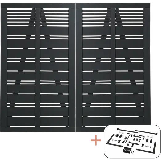 PLUS Silence dobbeltlåge 200×170 cm sort inkl. sort beslag