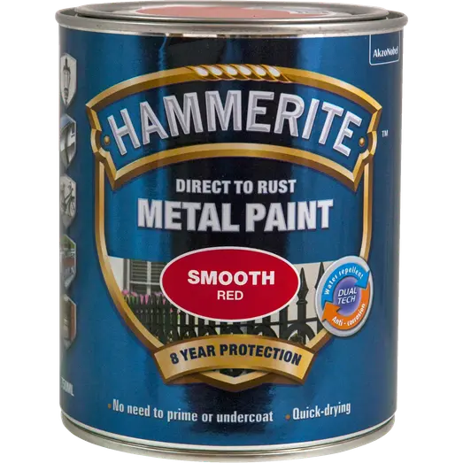 Hammerite glat-effekt metalmaling rød