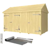 Plus Classic Multi Havehus 10 m² 2 moduler m/enkelt og dobbeltdør inkl. tagpap/alulister/H-stolpefødder