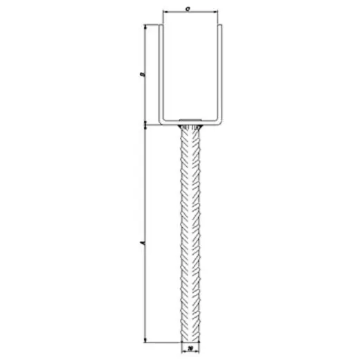 PN stolpefod U-form H90xB50 L200 mm