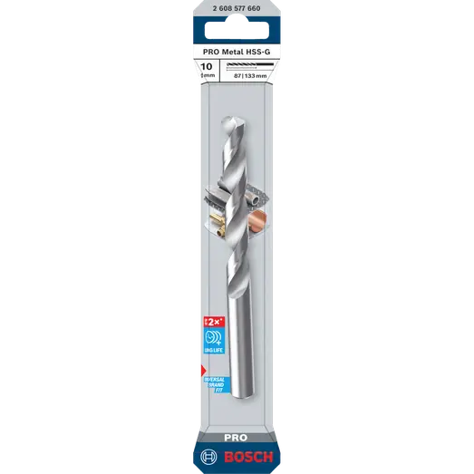 Bosch PRO Metal HSS-G-spiralbor, 10x87x133 mm
