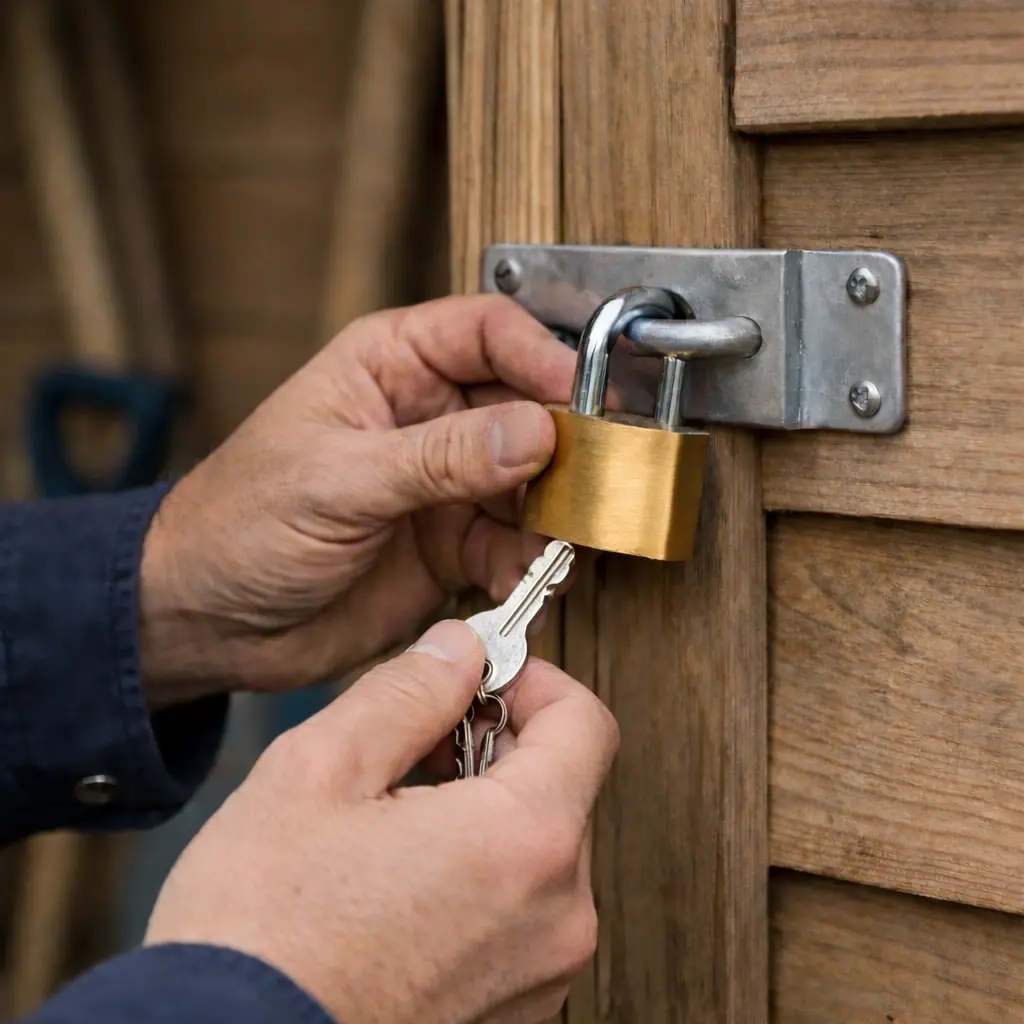 hængelås med nøgle