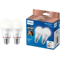 Philips Smart WiZ white LED pærer E27 8,5W standard mat 2 stk