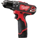 Milwaukee M12 BPD 12V slagboremaskine 2x2.0 Ah batterier og lader i kuffert