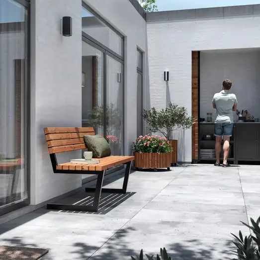 PLUS Relax bænk m/hængebord 150 cm ThermoWood®