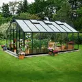 Juliana Gartner 21,4 m² drivhus antracit/sort med 3 mm hærdet glas