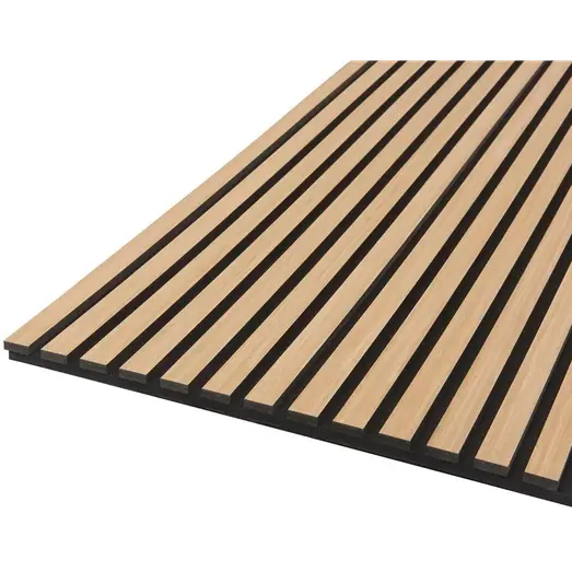 Fibrotech Quanti akustikpanel 18x520x2440 mm light oak m/sort polyester