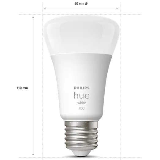 Philips Hue LED pære E27 9,5W A60 hvid LED
