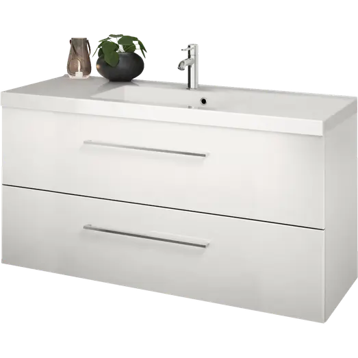 Scanbad Multo+ vaskeskab m/ Aura vask 120 cm mat hvid