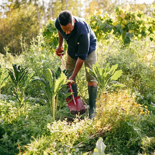 Fiskars spade med afrundet blad