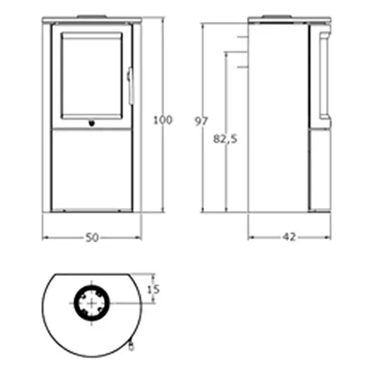 Varde Aura 11 brændeovn sort
