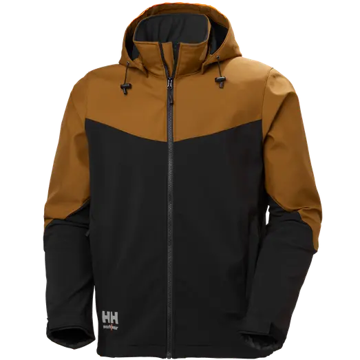 HH Workwear Oxford softshell jakke sort/brun