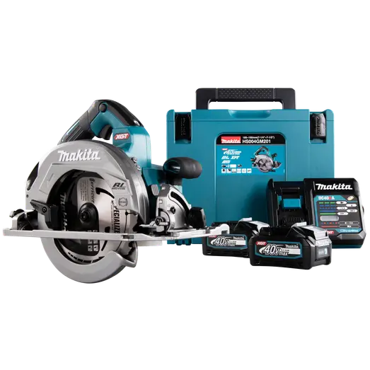 Makita HS004GM201 rundsav 185/190 XGT 40V inkl. 2 batterier og lader