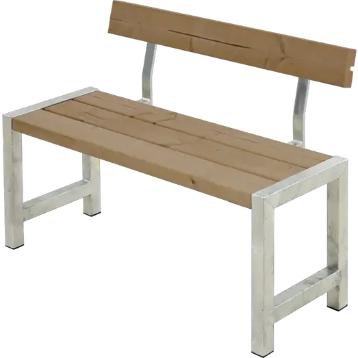 PLUS Café plankebænk m/ryglæn 127 cm ThermoWood®