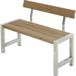 PLUS Café plankebænk m/ryglæn 127 cm ThermoWood®