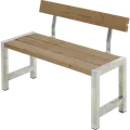 PLUS Café plankebænk m/ryglæn 127 cm ThermoWood®