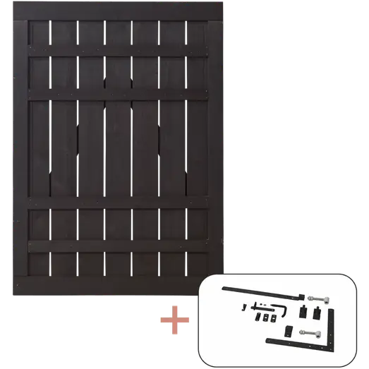 PLUS Rustik enkeltlåge 100×138 cm sort inkl. sort beslag