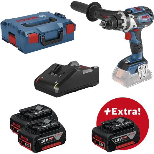 Bosch GSR 18V-110 C bore/-skruemaskine 3x5,0Ah battteri/lader i L-Boxx