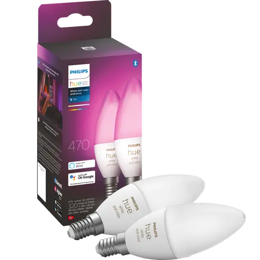 Philips Hue White and color ambiance dobbeltpakke E14 LED