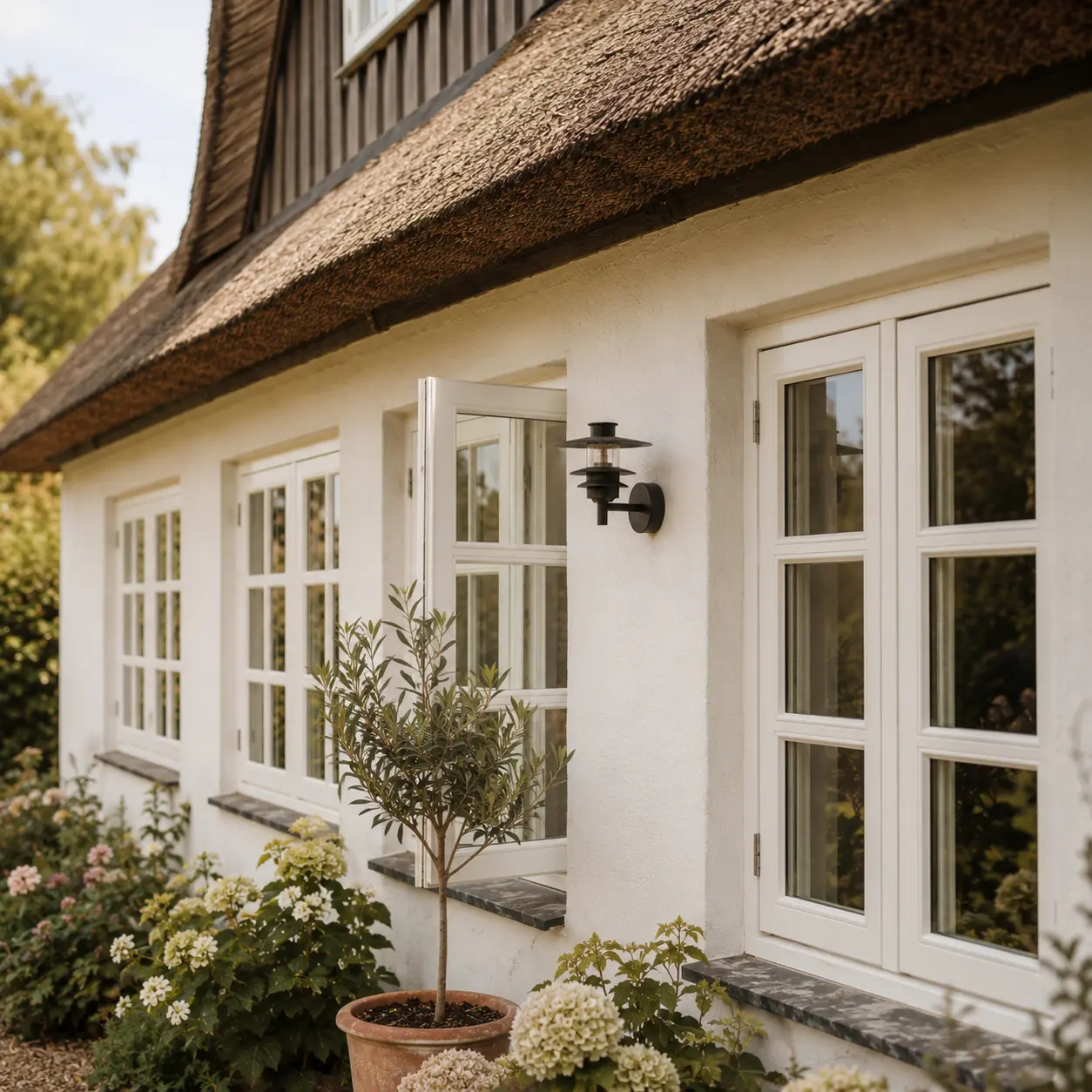 landhus med dannebrogsvindue