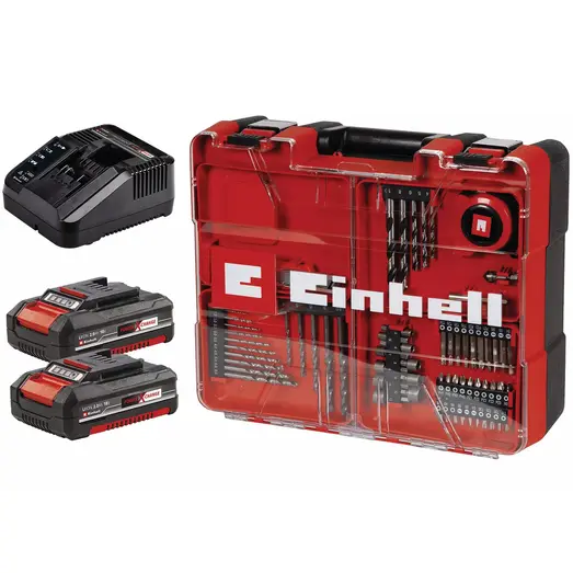 Einhell TE-CD 18/40 Li slagboremaskine m/tilbehør 2x18V/2,0Ah batteri og lader