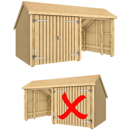 Plus Multi havehus 10,5 m² 2 moduler med dobbeltdør og åben front