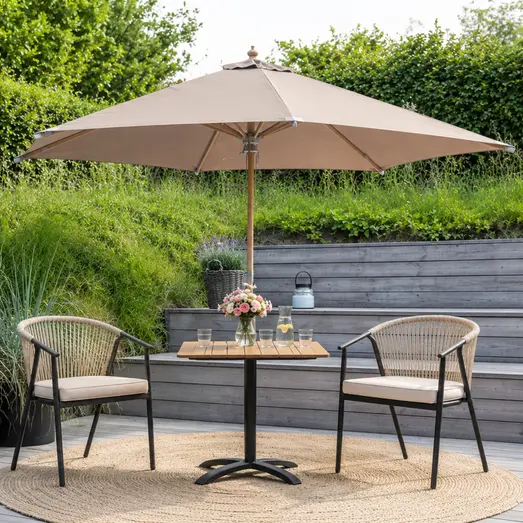 Elba parasol 3x3 m taupe