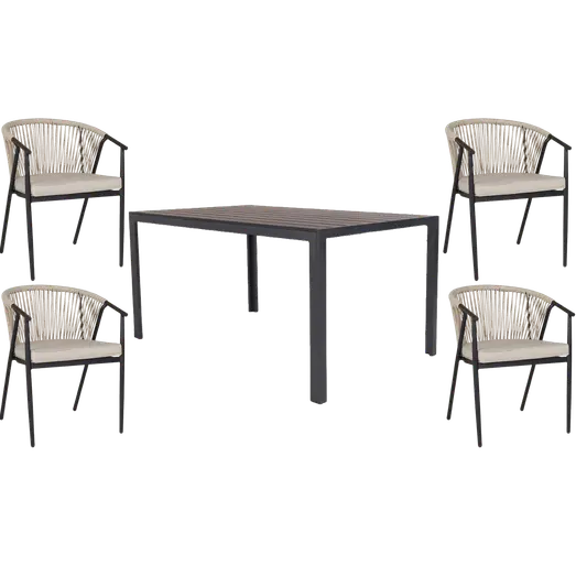 Guldborg havemøbelsæt med 2 Dragør stole sand