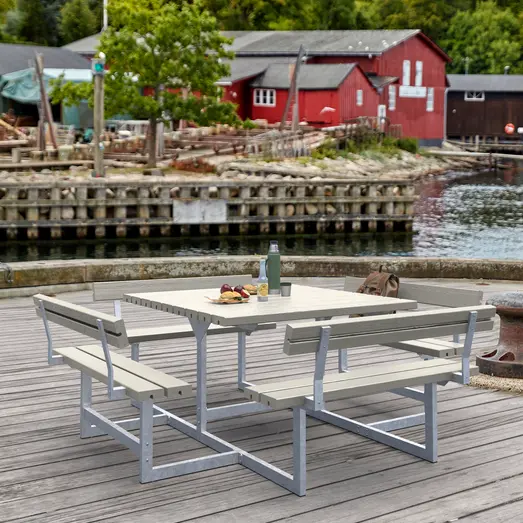 Plus Picnic bord/bænkesæt med 4 ryglæn 224 cm