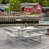 Plus Picnic bord/bænkesæt med 4 ryglæn 224 cm