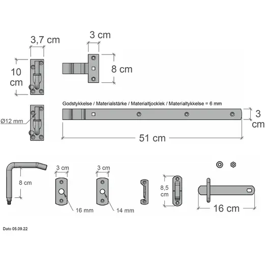 PLUS Silence enkeltlåge 100×140 cm sort inkl. sort beslag