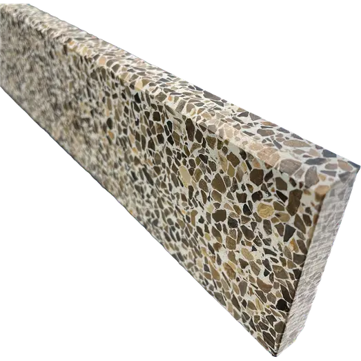 Terrazzo sokkelliste stockholm coffee slebet overflade med fas 40x1,5x7,5 cm