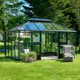 Juliana Gran Oase drivhus 13 m² antracit/sort m/3 mm hærdet glas