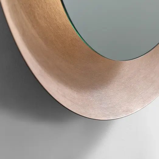 Milobad skål spejl med LED Ø85 cm kobber