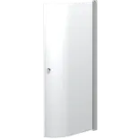 Scanbad brusedør E - halvrund klart satin/klart glas, model 100
