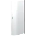 Scanbad brusedør E - halvrund klart satin/klart glas, model 100