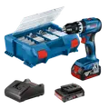 Bosch GSB 18V-45 slagboremaskine 2x4Ah batteri/lader L-Boxx 82 dele