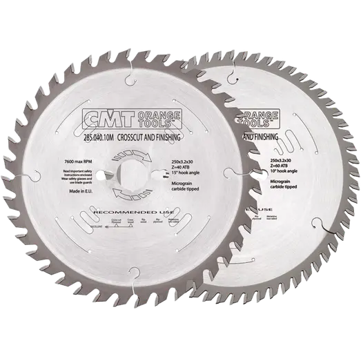 CMT rundsavsklingesæt 250 x 30 mm. m/40/60 W tænder