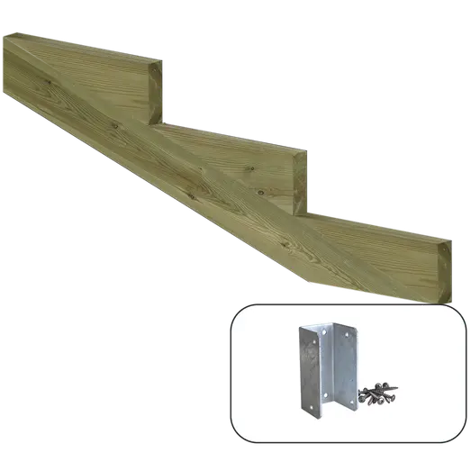 Plus 19º Trappevange 3 trin m/beslag  Trindybde 39 cm