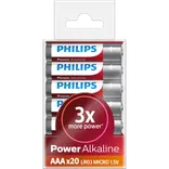 Philips Alkaline LR03/AAA batteri 20 stk.