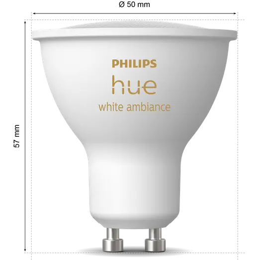 Philips Hue White ambiance 4.2W GU10 2-pak